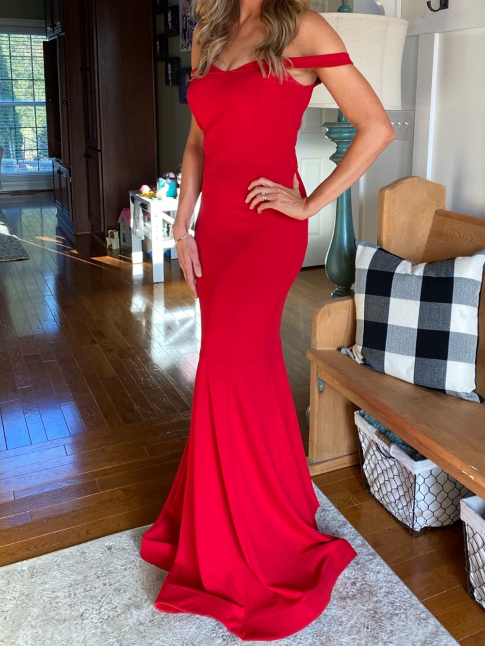 Windsor Off-Shoulder Red Mermaid Prom Dress
